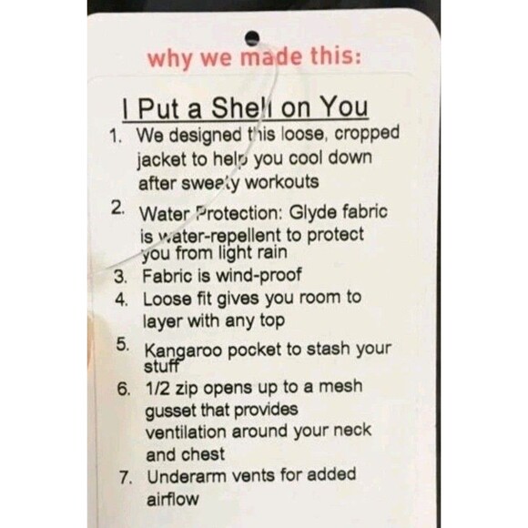 Lululemon Jacket Black Put A Shell On You Wind Raincoat Hood Size 8 Quarter Zip - Picture 8 of 11